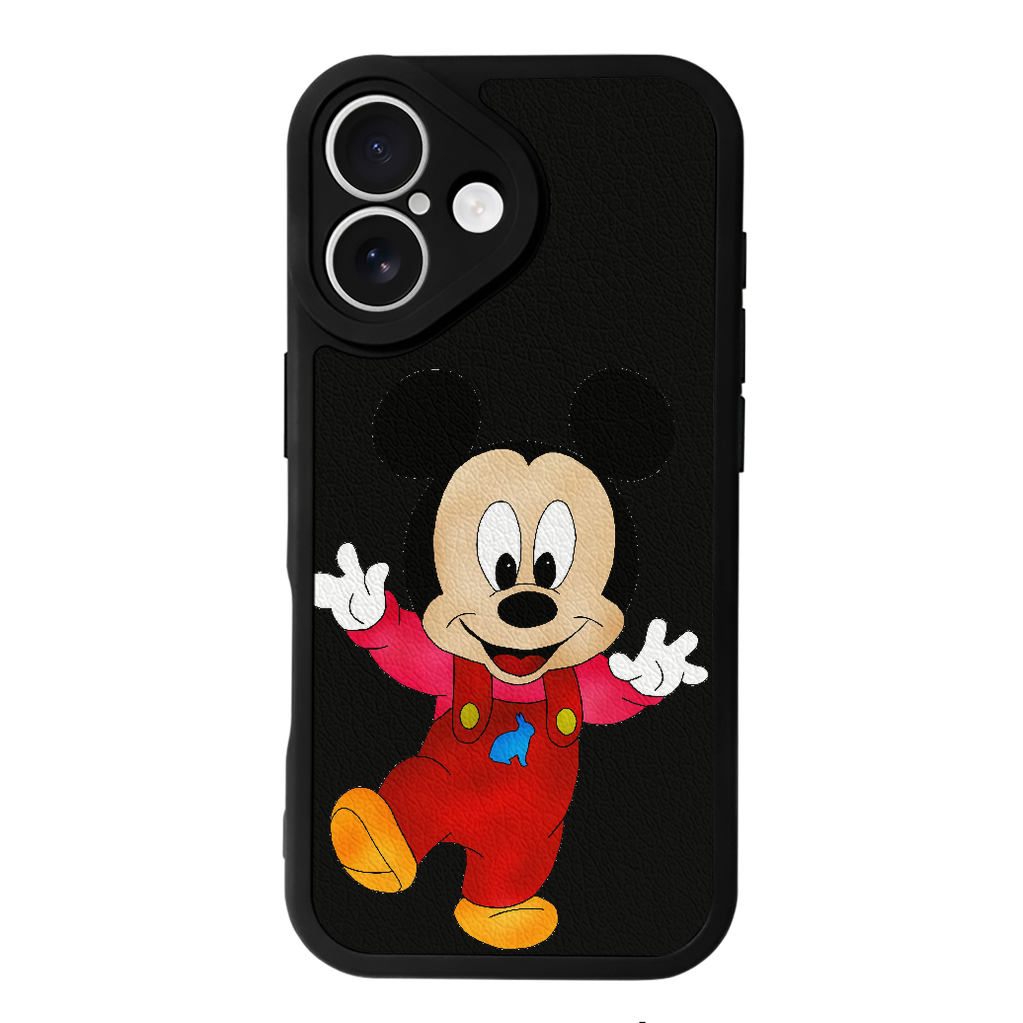 （画像用） ミッキーマウス Mickey Mouse 【iPhone 16シリーズ対応】シリコンスマホケース（レザー調） 材質：シリコン
